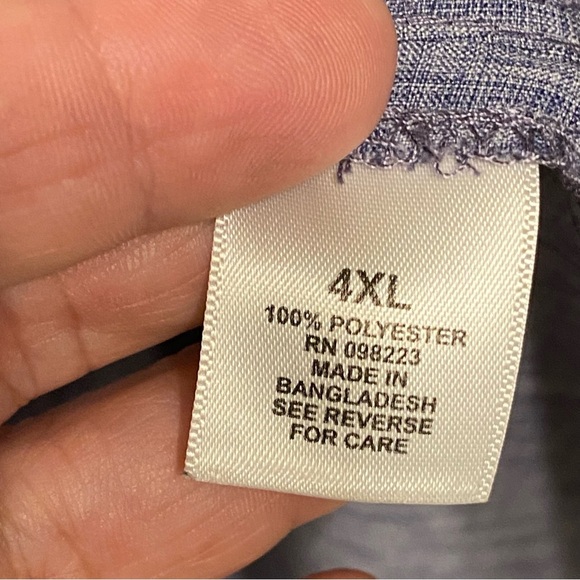 Magellan Big Tall Shirt Men 4X Fish Golf Short Sleeve Moisture Wick Blue-Gray - Picture 4 of 16